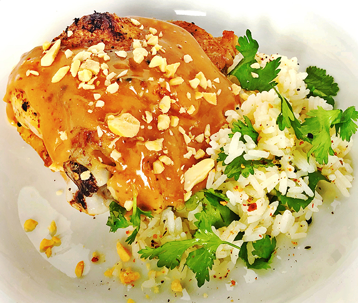 Get Spicy With Flavor-Packed Peanut Sauce Chicken and Cilantro Rice